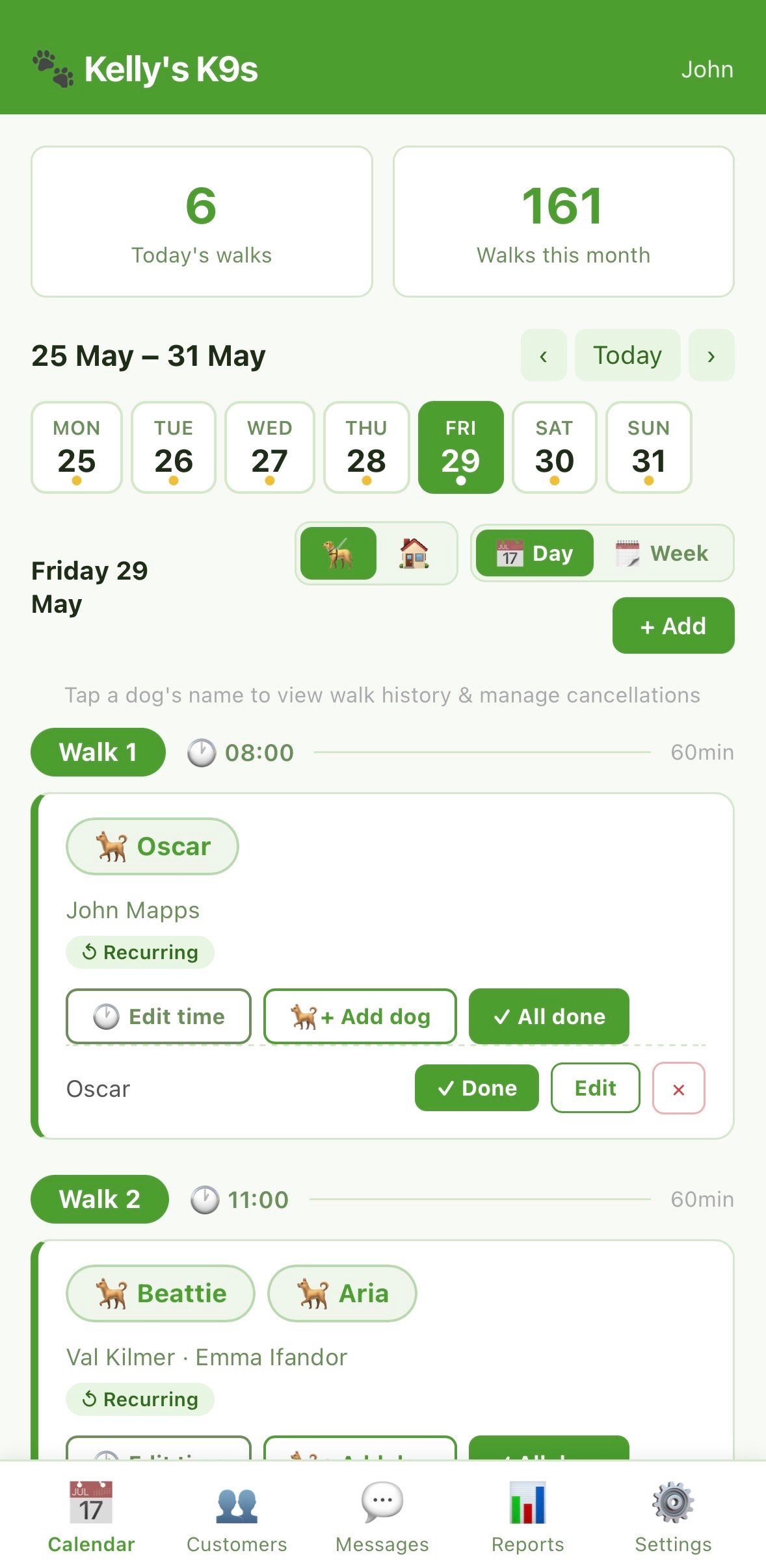 Walk calendar